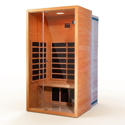 Infrared Sauna Designed for Home Wellness, Hemlock Wood Construction, 6 Carbon Heaters, Digital Control