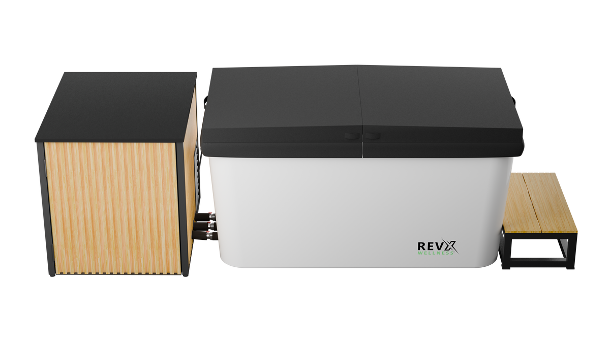 RevX Cold Plunge Tub + LUX Chiller – Full-Submersion Ice Bath for Serious Recovery