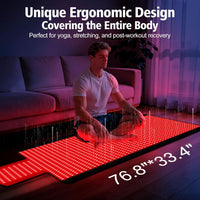 Red Light Therapy Mat for Full Body, Red Light Therapy Blanket, 2 in 1 Leds (660Nm & 850Nm) for Home Use, 3 Modes & Adjustable Timer, 76.8'' X 33.4''
