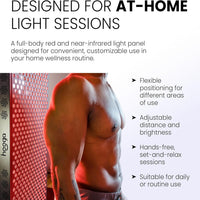 Red Light Therapy Panel Designed for Full Body Recovery, 300 Quad Chip LEDs, 4 Wavelengths, Pulse Mode