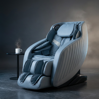 Blue Faux Leather Zero Gravity Recliner 3D Programmable Massage Chair — Studio Shot