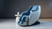 Blue Faux Leather Zero Gravity Recliner 3D Programmable Massage Chair — Lifestyle