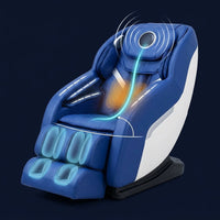 Blue Faux Leather Zero Gravity Recliner 3D Programmable Massage Chair — How It Works