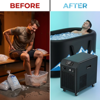 Cold Plunge Tub, 248 Gallon, 1 Horsepower, Heavy-Duty Ice Bath Tub for Athletes with Hot & Cold, Portable Inflatable Plunge Chiller with Water Treatment Kit, Immersion Therapy, Wifi (Black, 1 Set) — Before & After