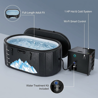 Cold Plunge Tub, 248 Gallon, 1 Horsepower, Heavy-Duty Ice Bath Tub for Athletes with Hot & Cold, Portable Inflatable Plunge Chiller with Water Treatment Kit, Immersion Therapy, Wifi (Black, 1 Set) — infographic