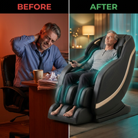 Full Body Massage Chair Built for Total Relaxation, Zero Gravity, 5 Auto Programs, Airbag Compression — Before & After
