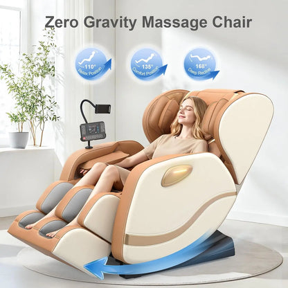 Full Body Zero Gravity Massage Chair – 12 Rollers, Heat Therapy & 15 Auto Programs