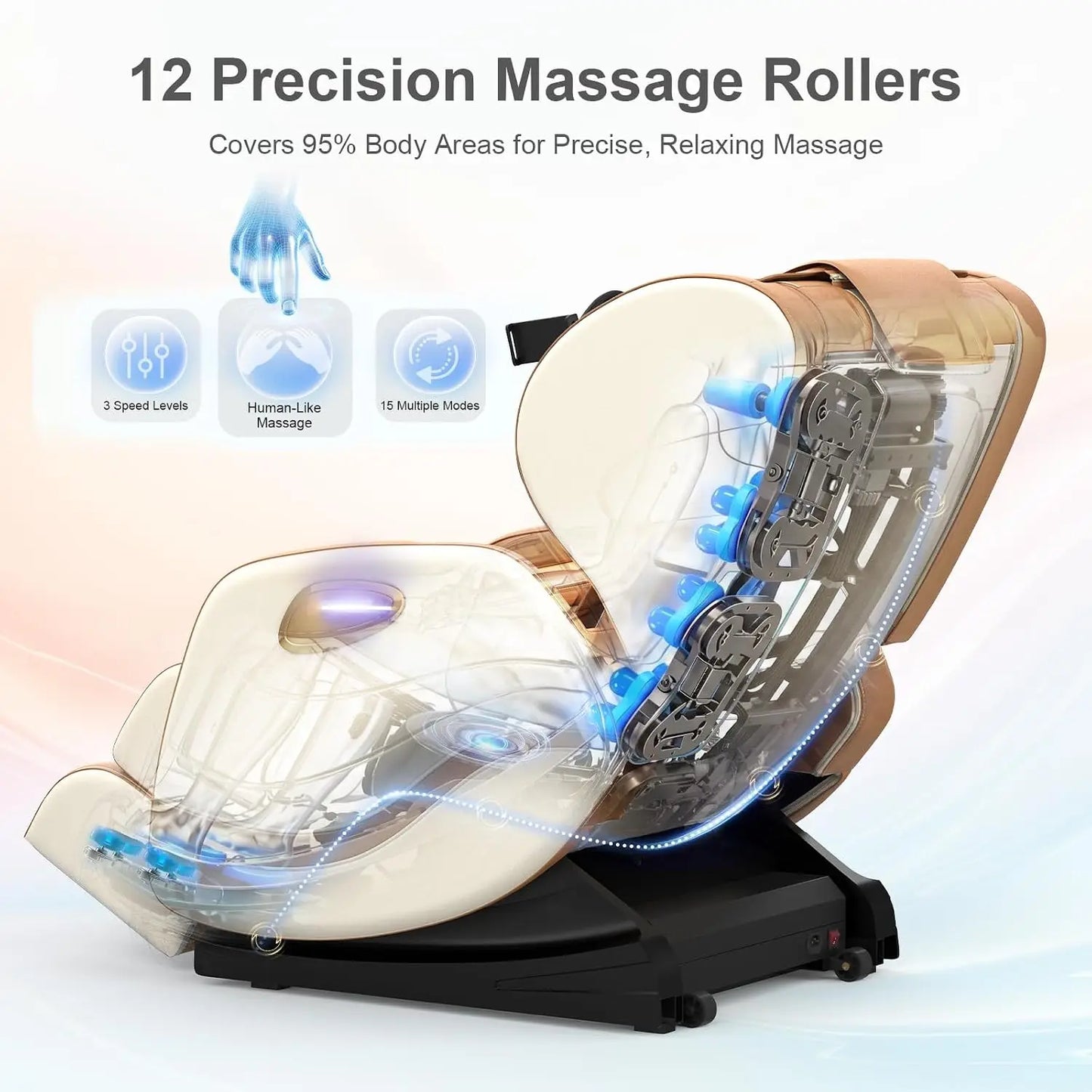Full Body Zero Gravity Massage Chair – 12 Rollers, Heat Therapy & 15 Auto Programs
