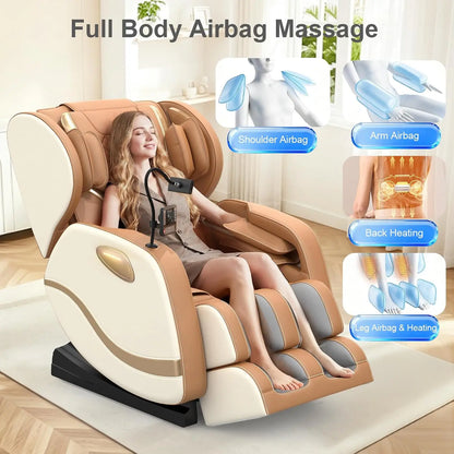 Full Body Zero Gravity Massage Chair – 12 Rollers, Heat Therapy & 15 Auto Programs