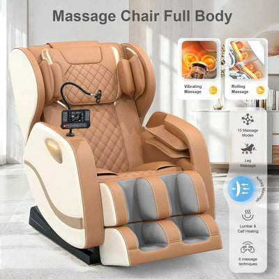 Full Body Zero Gravity Massage Chair – 12 Rollers, Heat Therapy & 15 Auto Programs