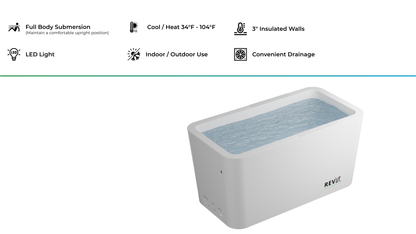 RevX Cold Plunge Tub + LUX Chiller – Full-Submersion Ice Bath for Serious Recovery