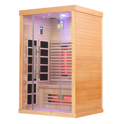 Blisspod | Venetian | Full Spectrum Indoor Premium Canadian Hemlock Low EMF Sauna | 10 Heaters | Chromotherapy & Reflexology | 2 Person