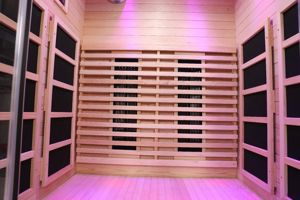 Blisspod | Venetian | Full Spectrum Indoor Premium Canadian Hemlock Low EMF Sauna | 10 Heaters | Chromotherapy & Reflexology | 2 Person