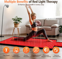 Red Light Therapy Mat for Full Body, Red Light Therapy Blanket, 2 in 1 Leds (660Nm & 850Nm) for Home Use, 3 Modes & Adjustable Timer, 76.8'' X 33.4''