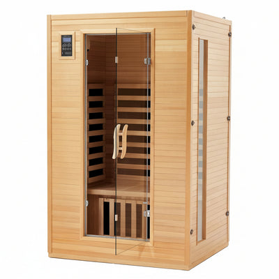 2 Person Infrared Sauna Built for Home Wellness, Low EMF Carbon Heating, Premium Hemlock Wood, Bluetooth Sound
