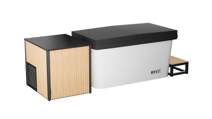 RevX Cold Plunge Tub + LUX Chiller – Full-Submersion Ice Bath for Serious Recovery