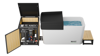 RevX Cold Plunge Tub + LUX Chiller – Full-Submersion Ice Bath for Serious Recovery